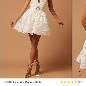 Fashion Nova Colette Lace Mini Dress - Cream